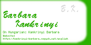 barbara kankrinyi business card